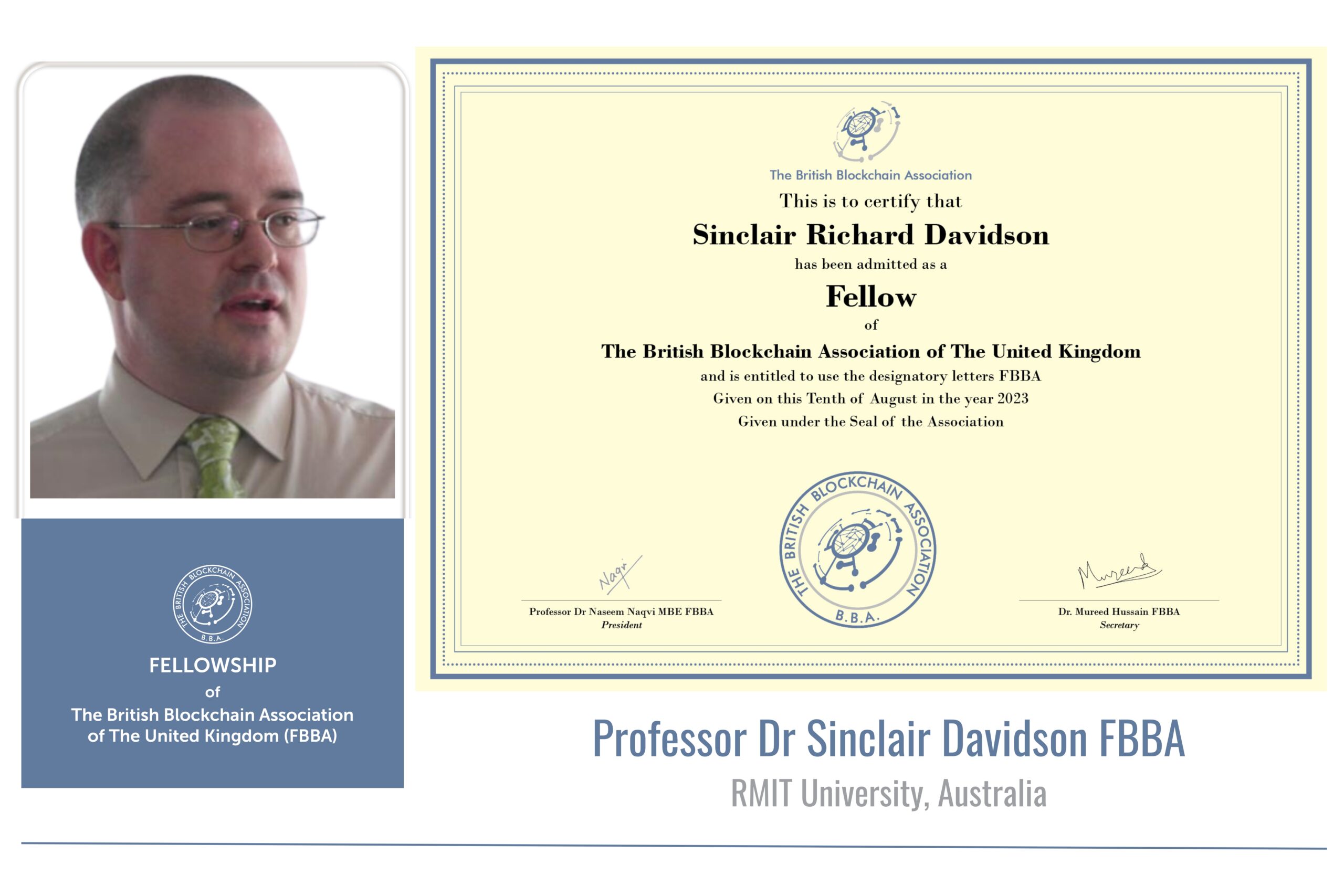 BBA Fellow Sinclair Davidson FBBA